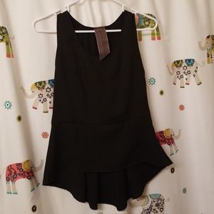 Moon Collection High Low Peplum Sleeveless Top